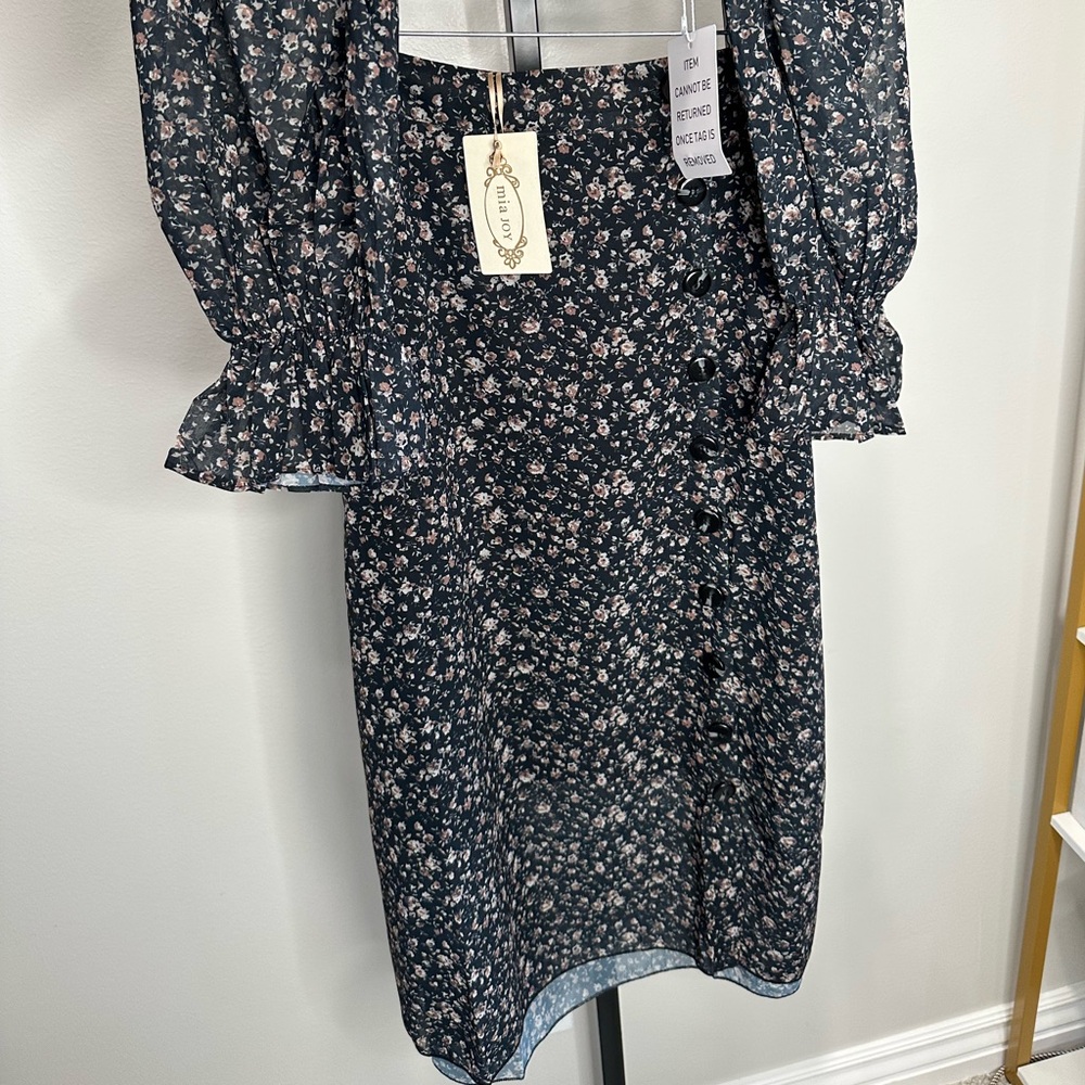JOYFOLIE Mia Joy Rehanne Women's Top and Skirt Set in Black Floral - Picture 6 of 10